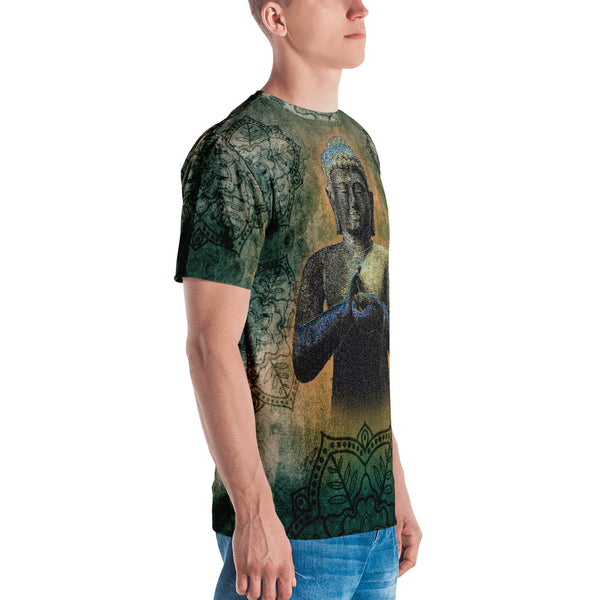 Buddha men's yoga t-shirt by Sushila Oliphant for Apparel for the Spirit
