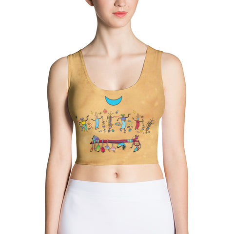 Native American yoga crop top by Sushila Oliphant