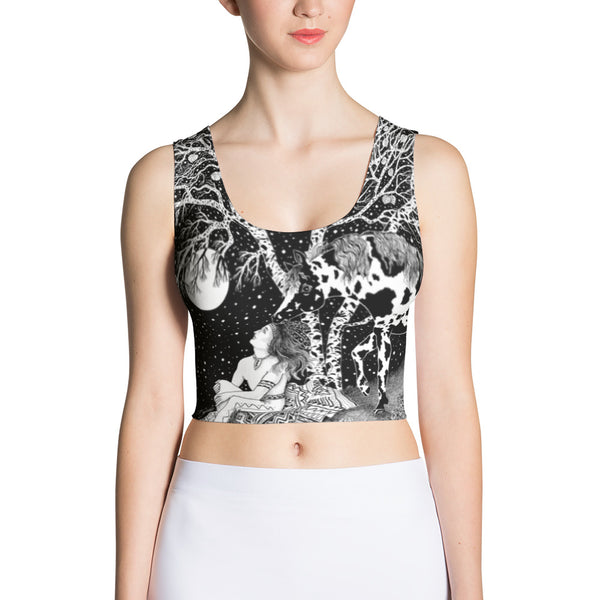 Native American yoga crop top by Sushila Oliphant