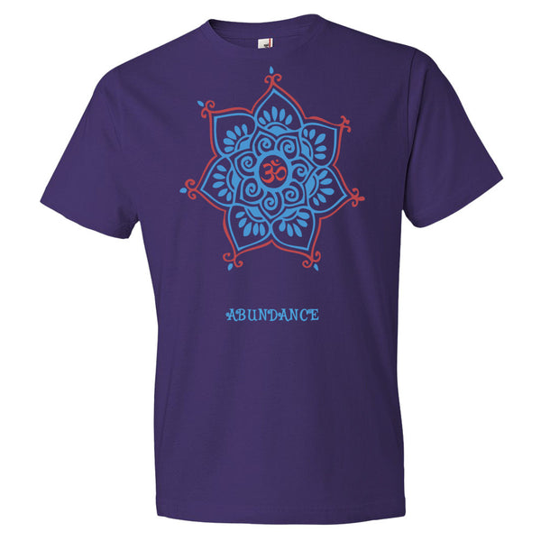 Abundance Mandala t-shirt for spiritual prosperity designed by Sushila Oliphant, apparel for the spirit.