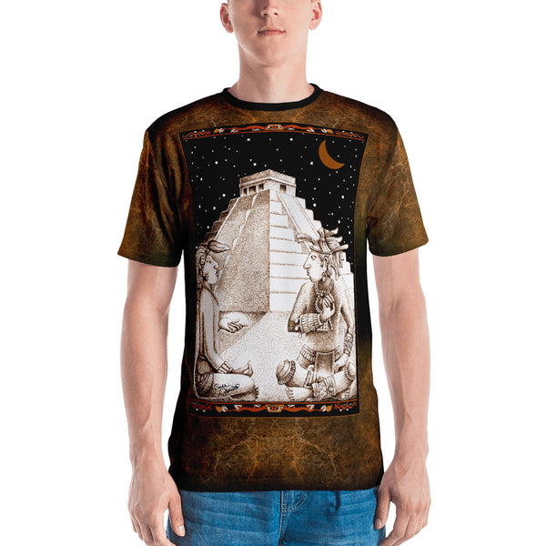Mayan Shamans men's woke t-shirt in Chichen Itza, Mexico. Designed by Sushila Oliphant, Apparel for the Spirit.