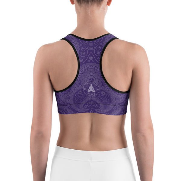 Yoga sports bra with Ganesha Yantra  by Sushila Oliphant for Apparel for the Spirit.