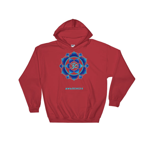 Awareness of higher consciousness with an om sign in the center of a lotus. Hoodie designed by Sushila Oliphant