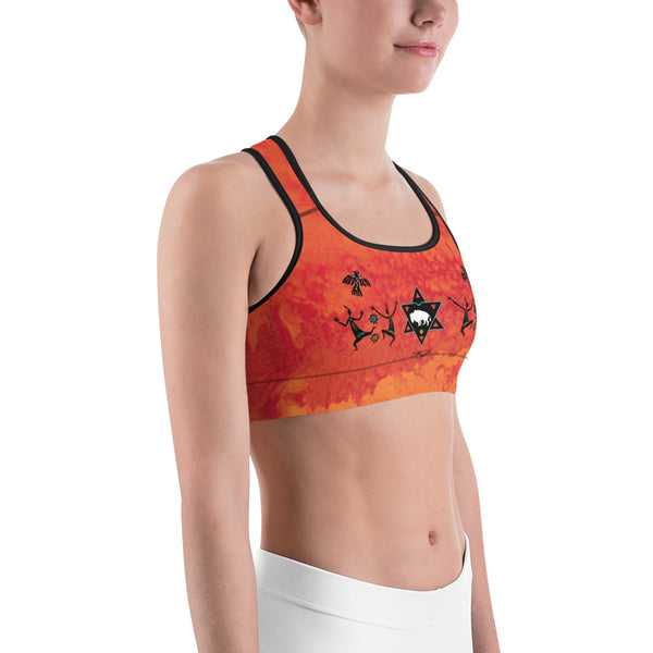White Buffalo yoga sports bra by Sushila Oliphant for Apparel for the Spirit.