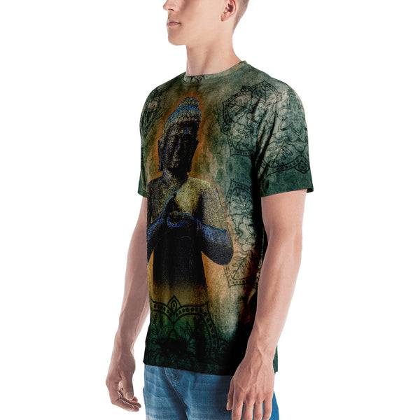 Buddha men's yoga t-shirt by Sushila Oliphant for Apparel for the Spirit
