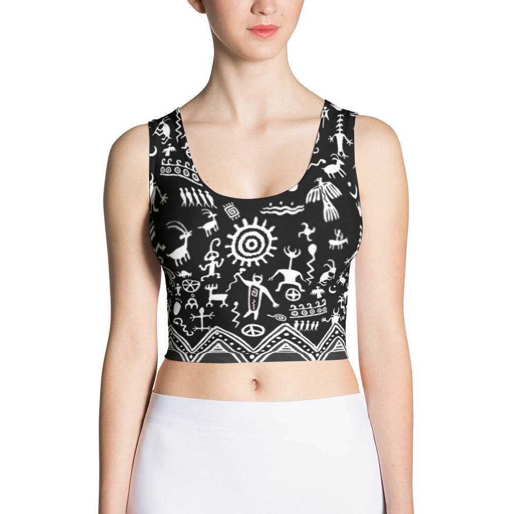Native American yoga crop top by Sushila Oliphant