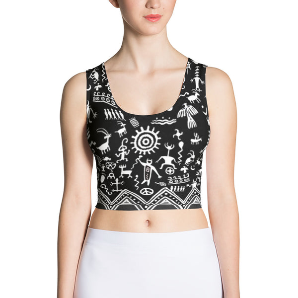 Native American yoga crop top by Sushila Oliphant