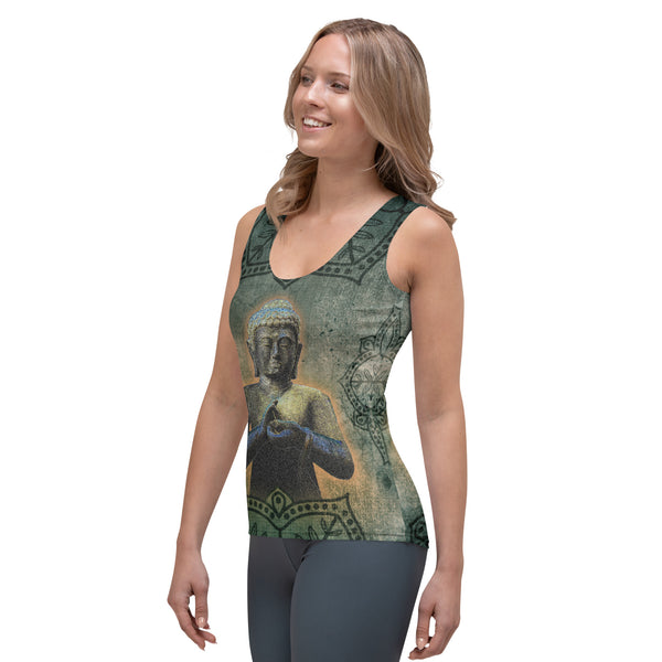 Buddha yoga tank top by Sushila Oliphant for Apparel for the Spirit.
