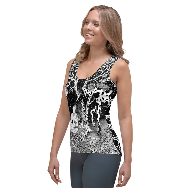 Women's yoga tank top Native American Indian and horse by Sushila Oliphant for Apparel for the Spirit