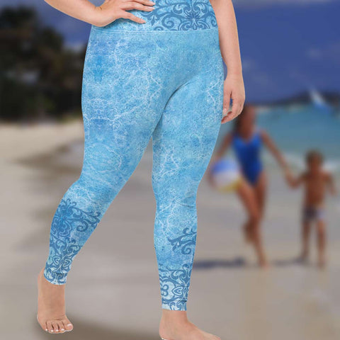 Harmony Plus size yoga pants with a lotus on front, and Om Shanti - Peace and yogi in meditation on back. Good vibrations> Artist Sushila Oliphant and Apparel for the Spirit.