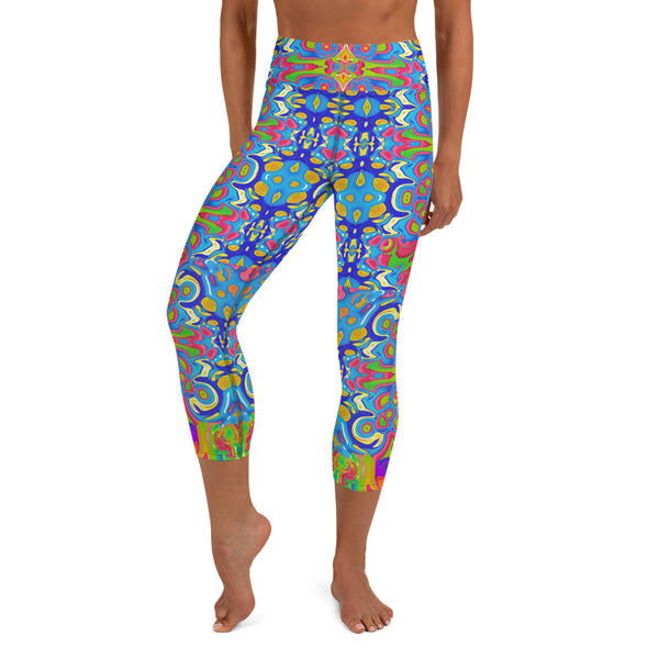 Cool hippy capri yoga leggings by Sushila Oliphant, Apparel for the Spirit.