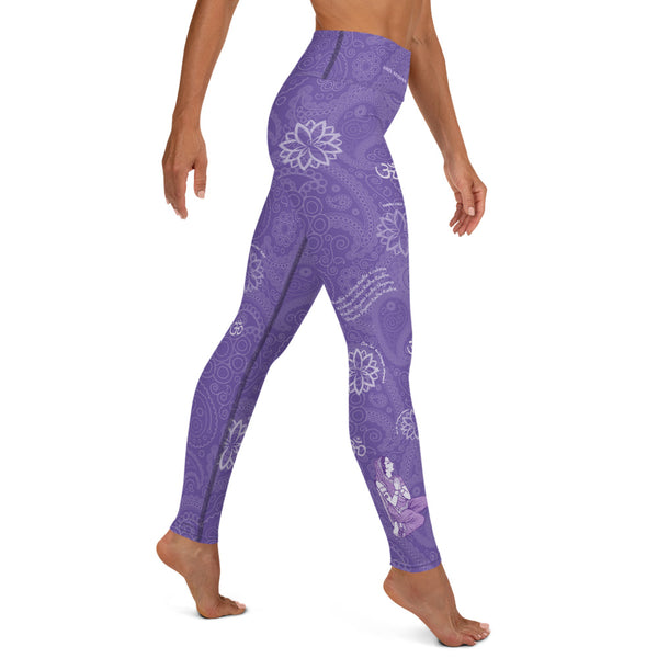 Yoga pants with Hindu Lord Krishna and Radha by Sushila Oliphant for Apparel for the Spirit.