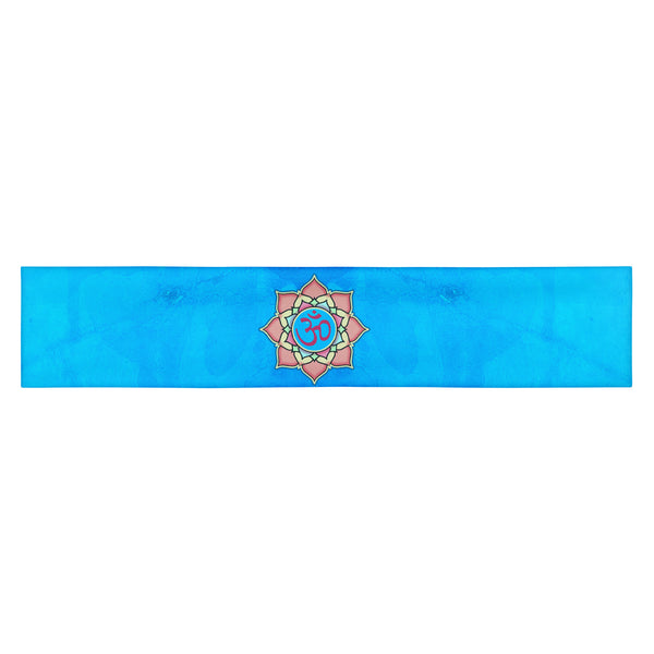 Lotus Om headband is great for yoga and the gym. Colorful, abstract design. Artist, Sushila Oliphant with Apparel for the Spirit.