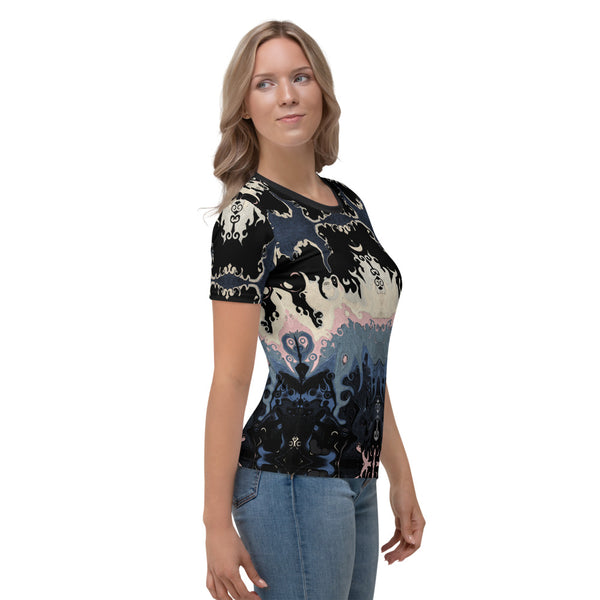 A very cool women's t-shirt with a Celtic vibe by Sushila Oliphant for Apparel for the spirit.