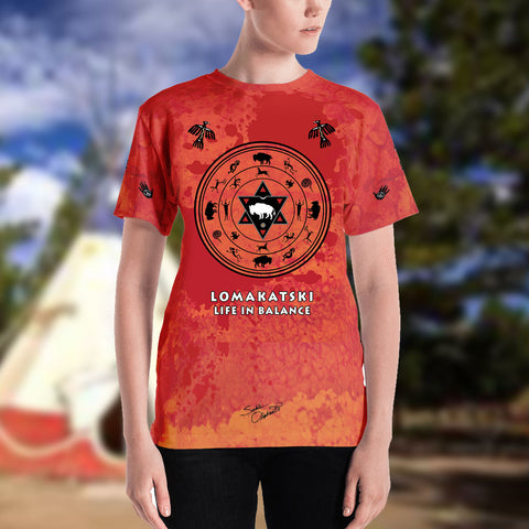 White Buffalo Medicine Wheel Native American t-shirt by Sushila Oliphant.