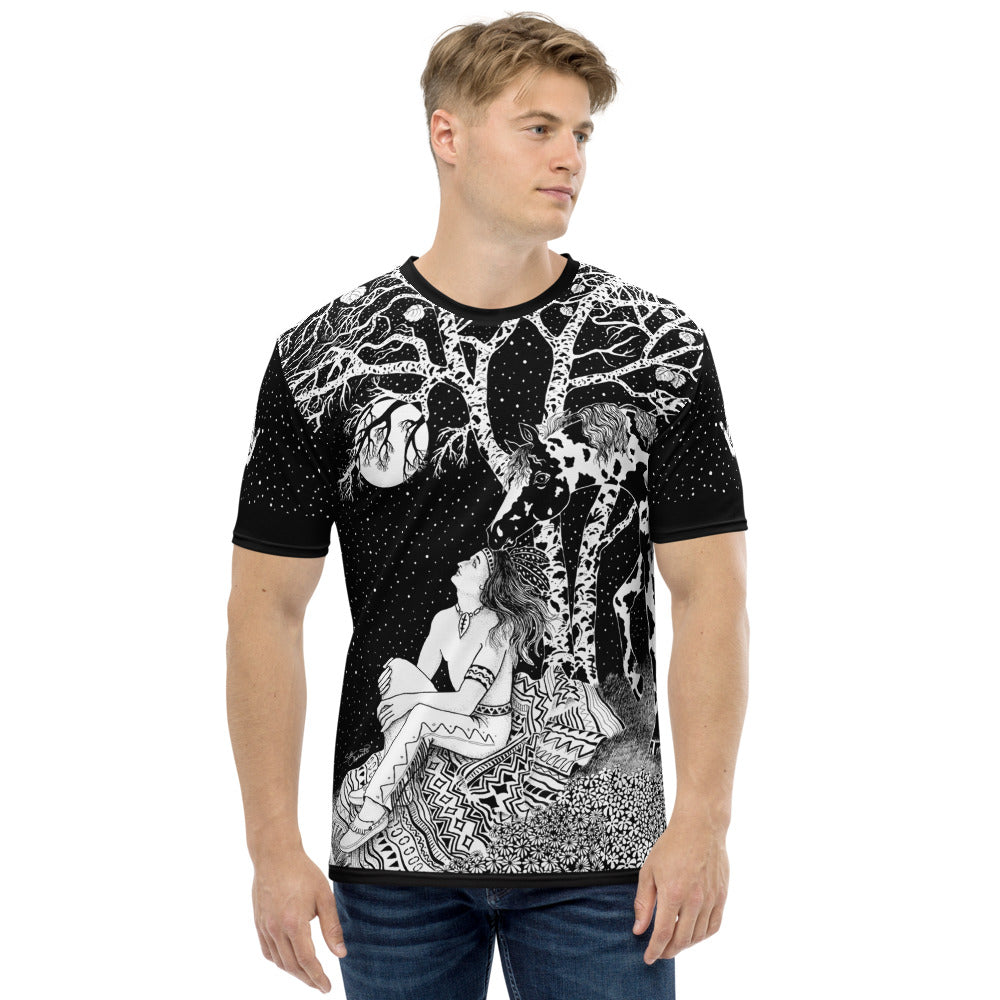 Native American spiritual men's t-shirt. Great for the nature and horse lover. Apparel for the Spirit by Sushila Oliphant.
