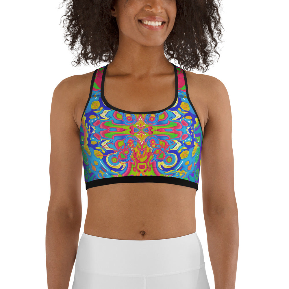 Hippy Gal a cool yoga sports bra by Sushila Oliphant for Apparel for the Spirit.