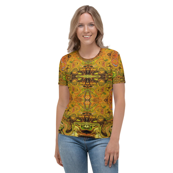 Women's cool t-shirt with an Eastern flair. Designed by Sushila Oliphant, Apparel for the Spirit.