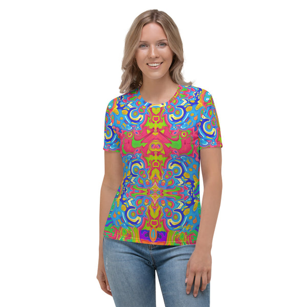 Hippy style cool t-shirt with an Eastern flair. Designed by Sushila Oliphant of Apparel for the Spirit.