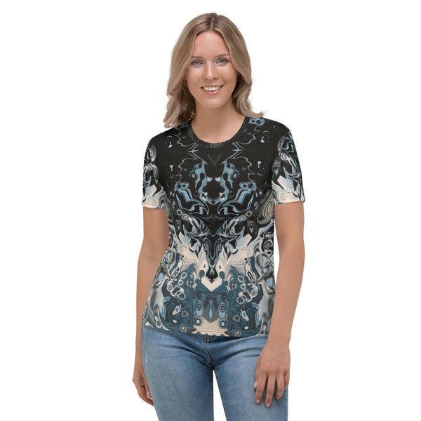 Women's cool t-shirt with an Eastern, Arabic flair. Designed by Sushila Oliphant, Apparel for the Spirit.