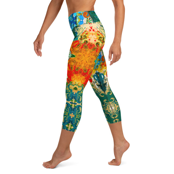 Capris leggings wear to workouts at the gym, yoga classes designer Sushila Oliphant for Apparel for the Spirit.
