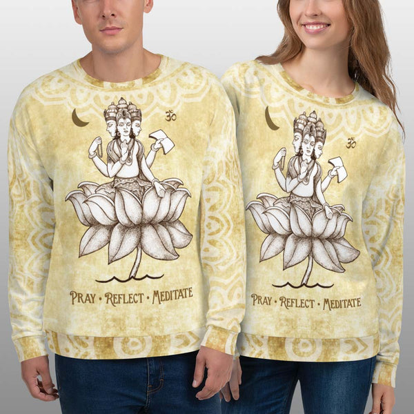 Brahman, a Hindu Diety, yoga sweatshirt by artist Sushila Oliphant, apparel for the spirit