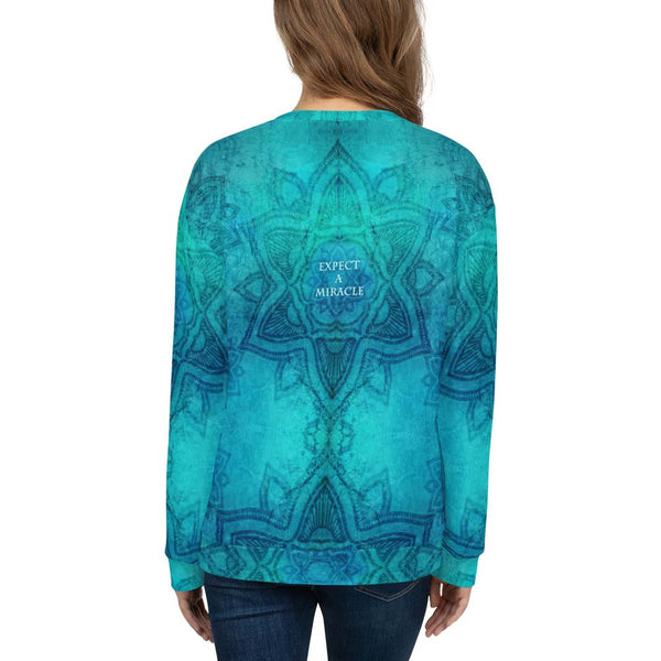 Cosmic Om sweatshirt for yoga by Sushila Oliphant for Apparel for the Spirit.