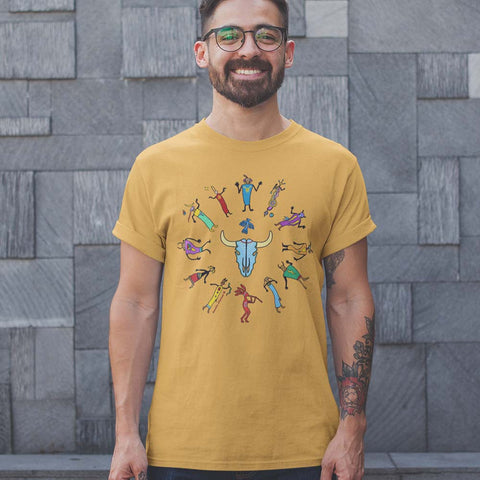 men's Native American themed t-shirt by Sushila Oliphant