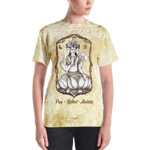 Brahman, a Hindu Diety, yoga t-shirt by artist Sushila Oliphant