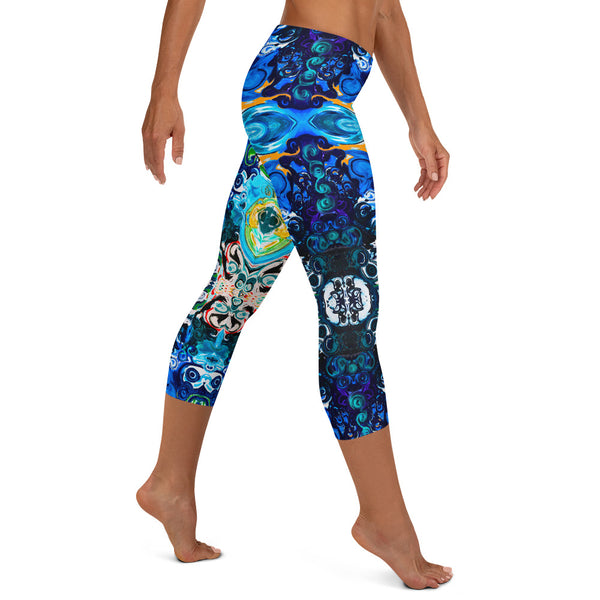Capris leggings Cosmic Energy wear to workouts at the gym, yoga classes designer Sushila Oliphant.