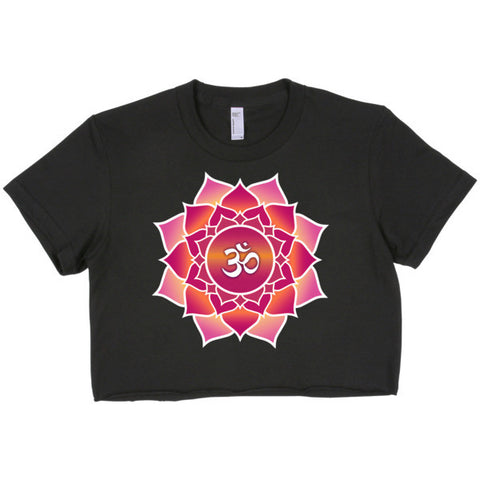 Short sleeve crop top - Om and Lotus