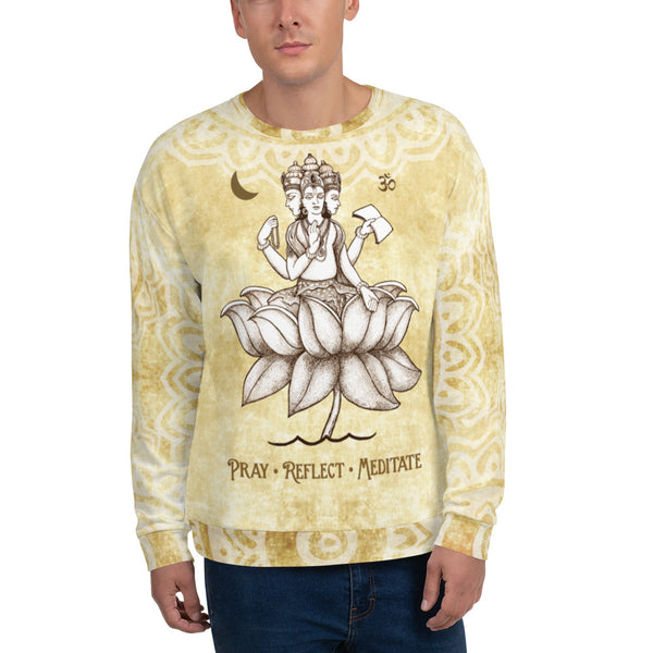 Brahman, a Hindu Diety, yoga sweatshirt by artist Sushila Oliphant, apparel for the spirit