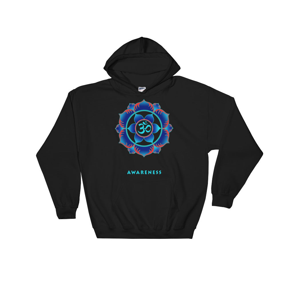 Awareness of higher consciousness with an om sign in the center of a lotus. Hoodie designed by Sushila Oliphant