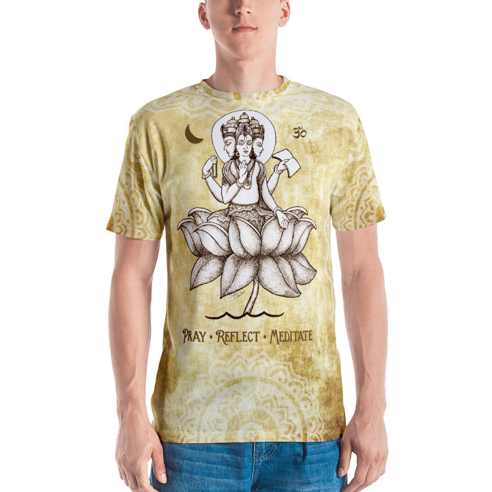 men's spiritual t-shirt with Hindu God Brahman by Sushila Oliphant, Apparel for the Spirit