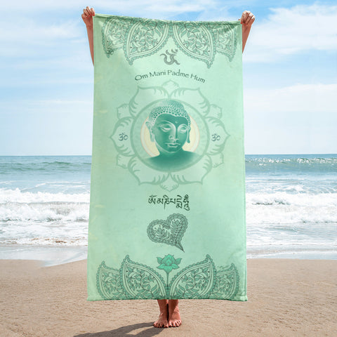 Jade Buddha Yoga Beach Towel