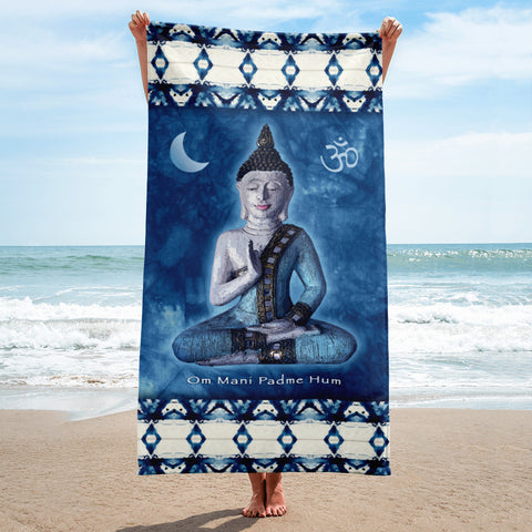 Blue Buddha Yoga Beach Towel