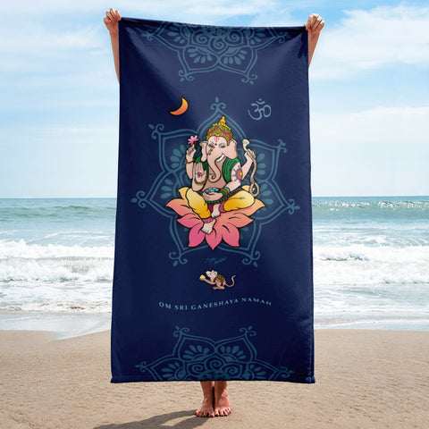 Sri Ganesha Yoga Beach Towel