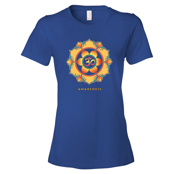 Awareness women's spiritual yoga t-shirt by Sushila Oliphant for Apparel for the Spirit