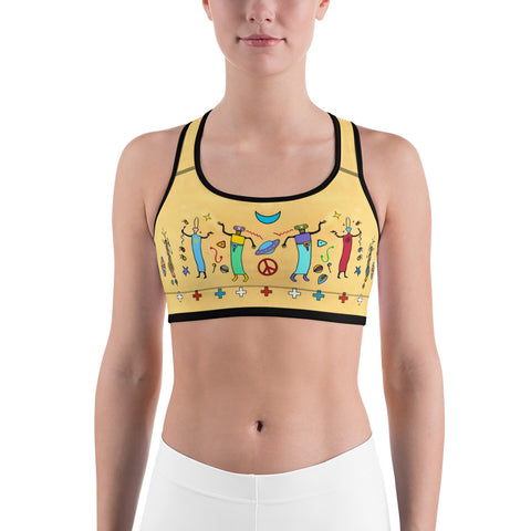 Star Beings yoga sports bra designed by artist Sushila Oliphant.